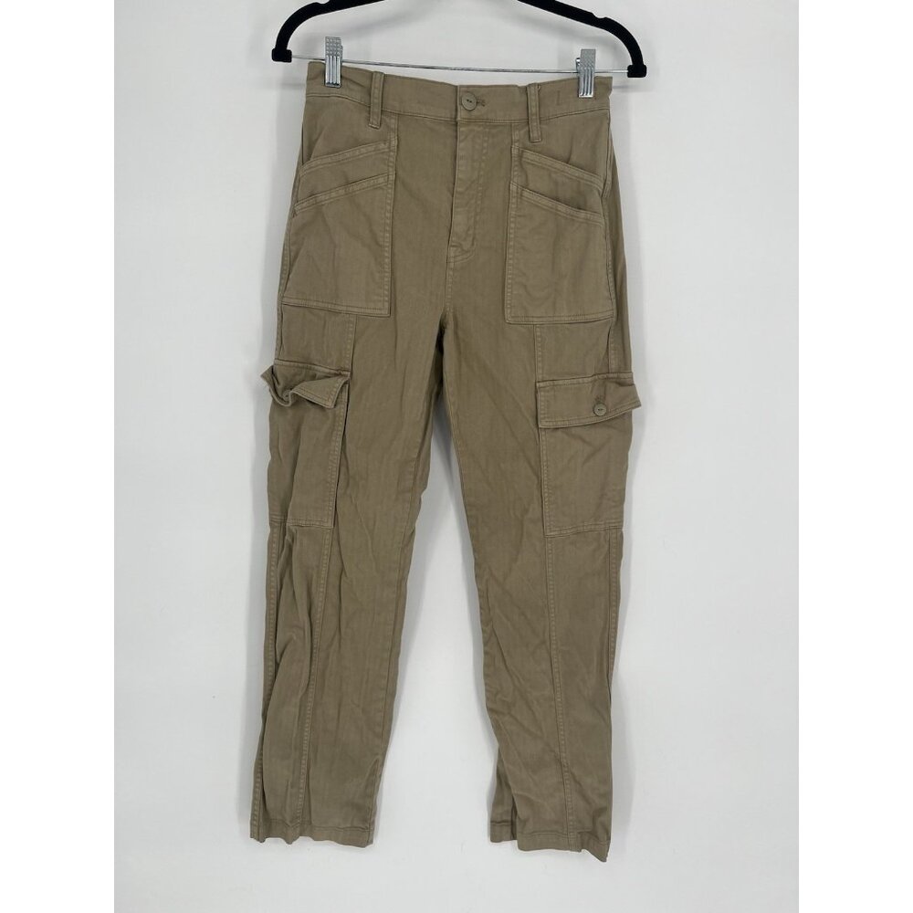 Madewell Pant Size 26 90s Straight Cargo Sand Dune Cotton‎ Herringbone